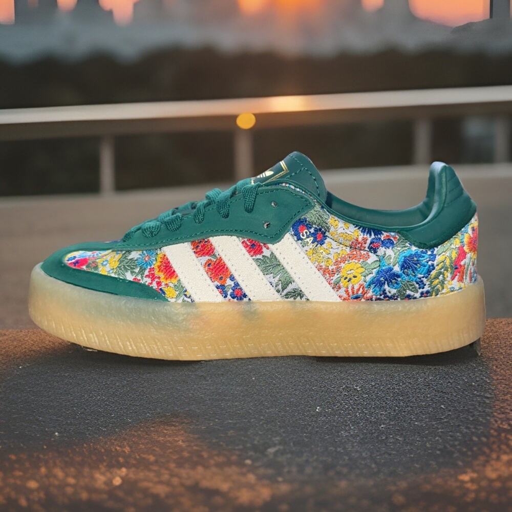 New Women's Size 5 Adidas X Liberty London Sambae Floral Embroidery JH7289